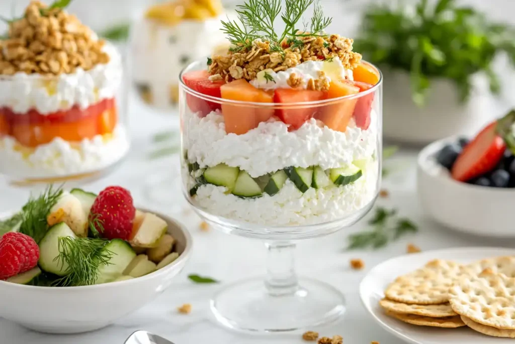 A vibrant display of cottage cheese served in various styles