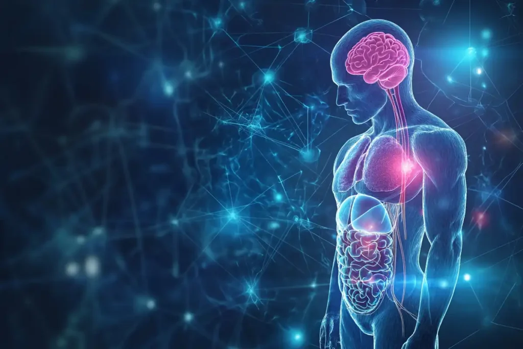 Diagram showing how mercury affects the brain, kidneys, and nervous system