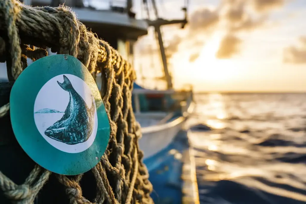 Fishing boat promoting sustainable fishing practices