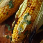 What makes corn taste better – grilled corn with butter and herbs.