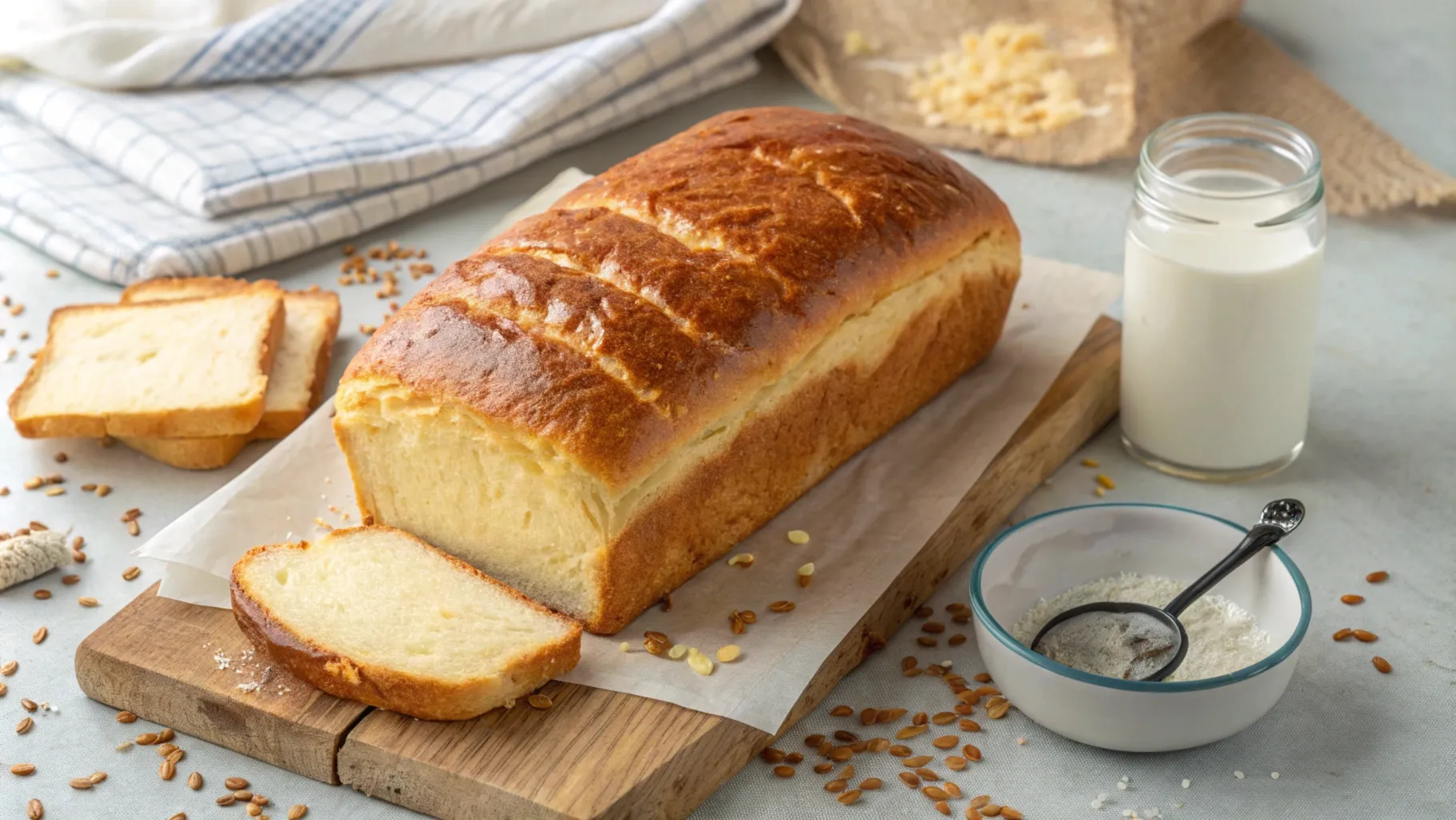 Milk-based bread loaf demonstrating why do you put milk instead of water in bread?