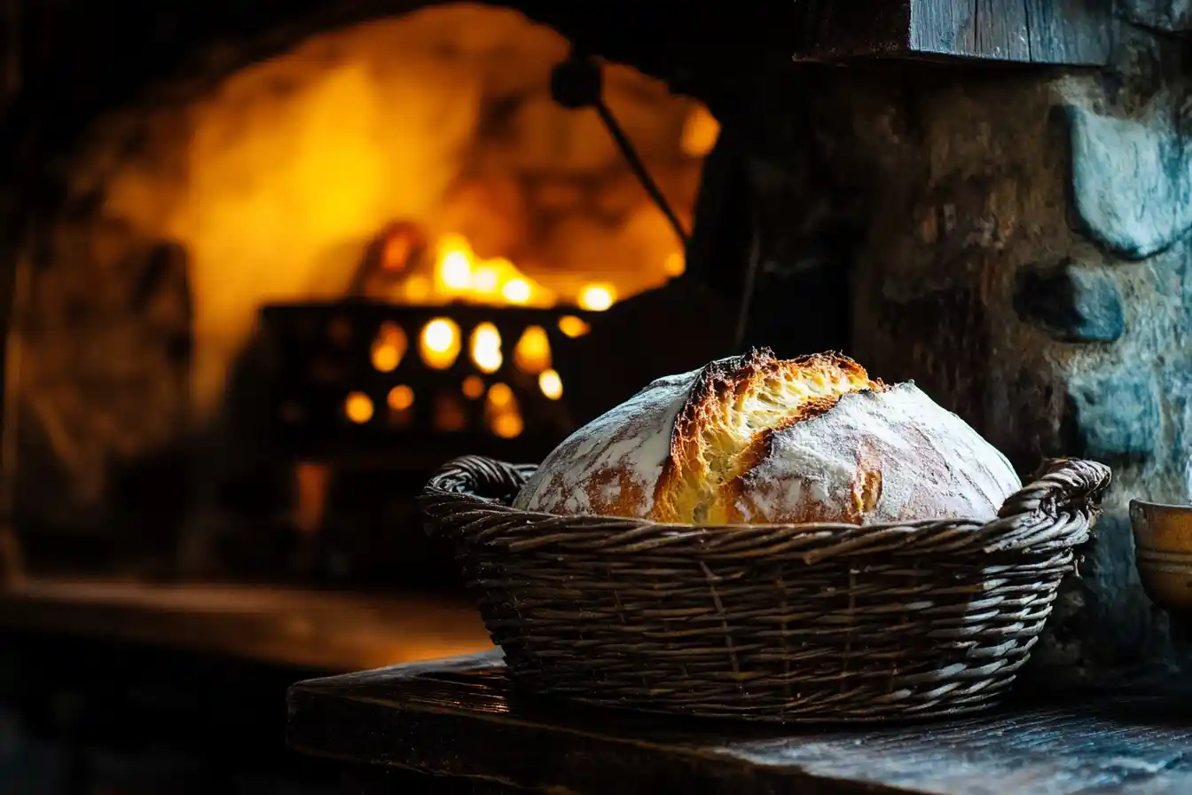 A loaf of hard bread showing its crusty