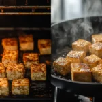 Baking and pan-frying tofu.