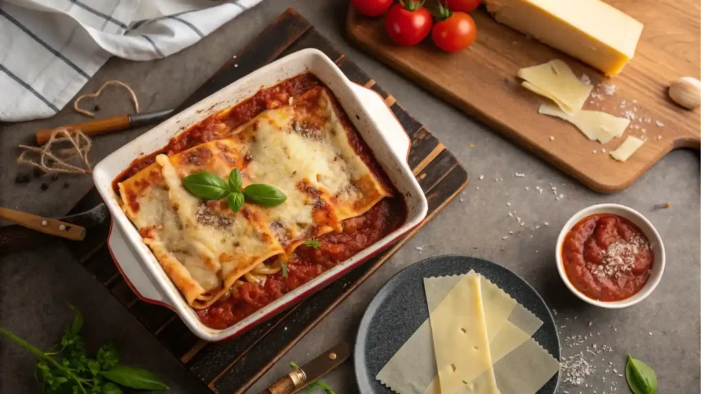 What pasta is like lasagna but thinner? Thin pasta sheets displayed.